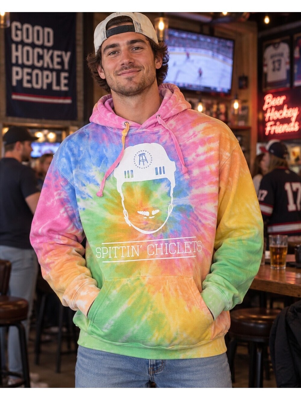 Spittin Chiclets Barstool Sports Tie Dye Hoodie Men’s M
